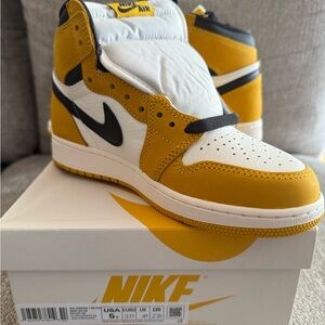 Nike Air Jordan Retro High OG in White, Black, and Yellow